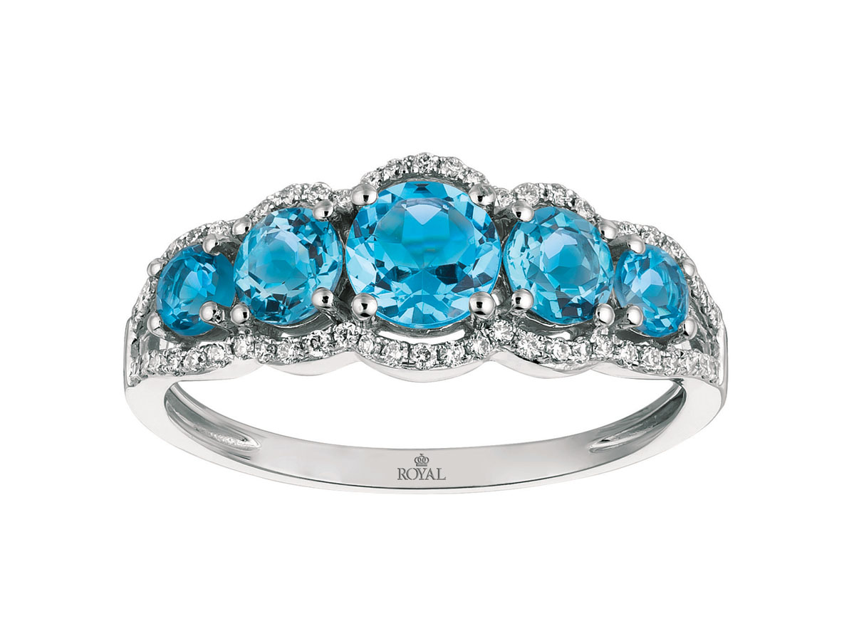 BLUE TOPAZ & DIAMOND RING