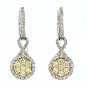 YELLOW DIA & DIAMOND EARRING
