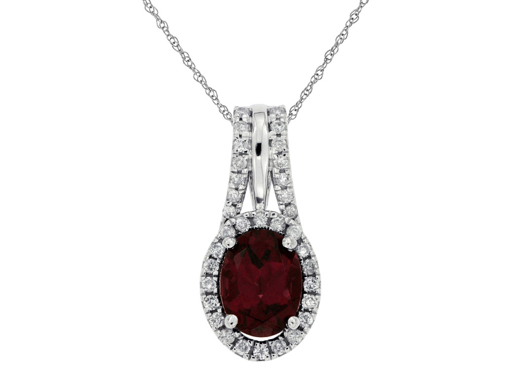 RHODOLITE & DIAMOND PENDANT
