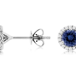 TANZANITE & DIAMOND EARRING