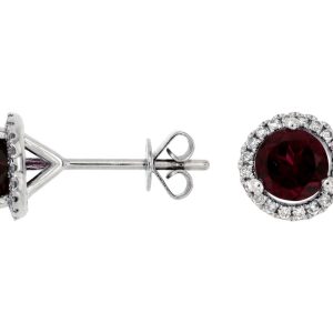 RHODOLITE & DIAMOND EARRING