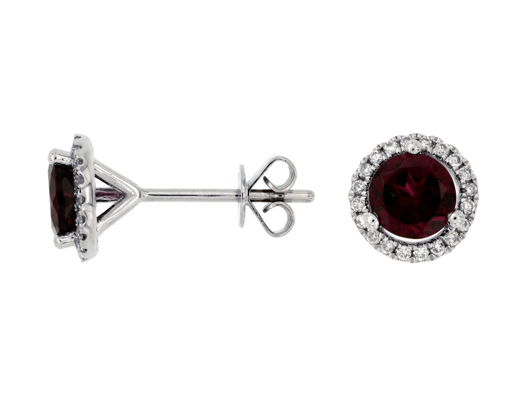 RHODOLITE & DIAMOND EARRING