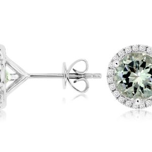 AQUAMARINE & DIAMOND EARRING