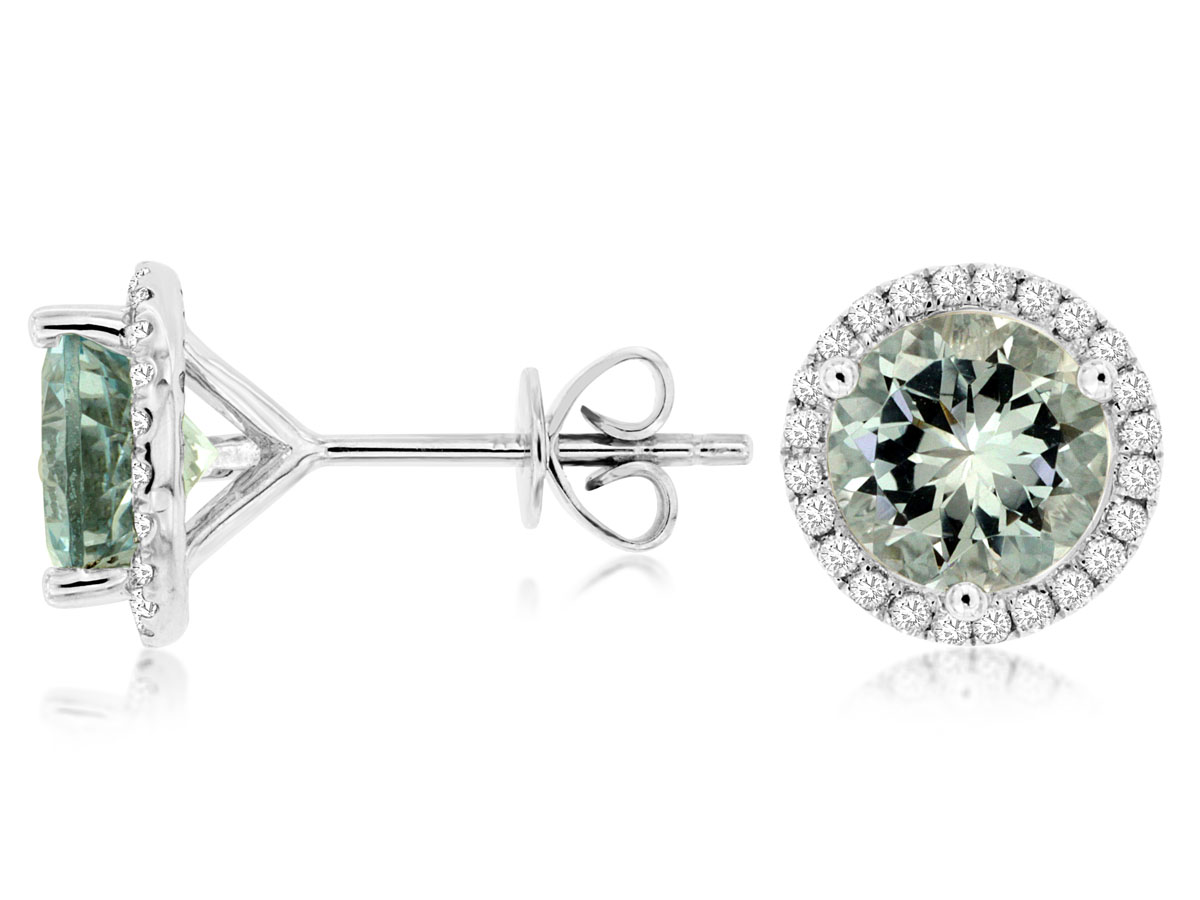 AQUAMARINE & DIAMOND EARRING