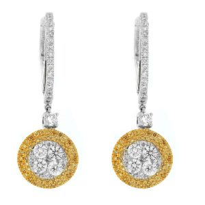 YELLOW DIA & DIAMOND EARRING