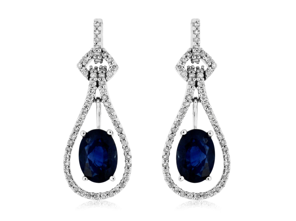 SAPPHIRE & DIAMOND EARRING