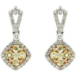 YELLOW DIA & DIAMOND EARRING