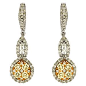 YELLOW DIA & DIAMOND EARRING