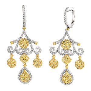 YELLOW DIA & DIAMOND EARRING