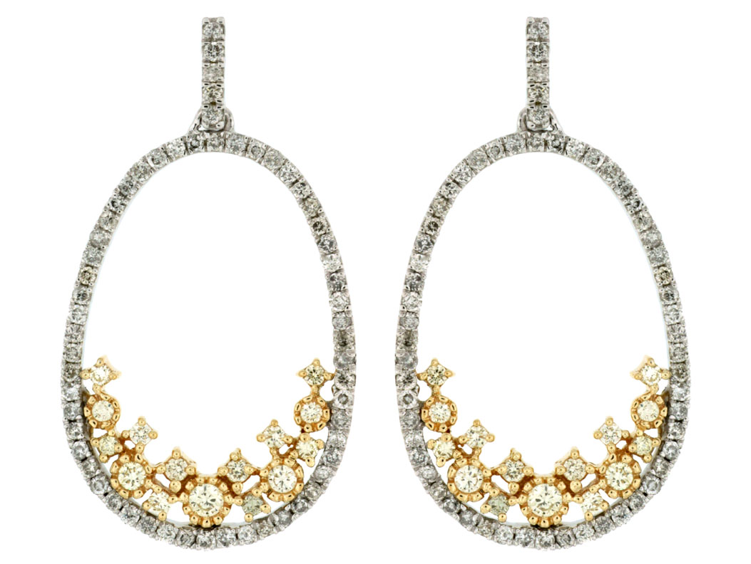 YELLOW DIA & DIAMOND EARRING