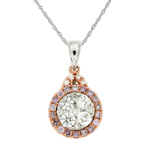 WHITE & PINK DIAMOND PENDANT