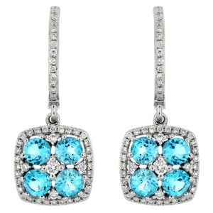BLUE TOPAZ & DIAMOND EARRING