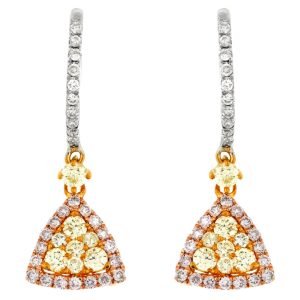 YELLOW&PINK DIAMOND EARRING