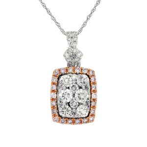 WHITE & PINK DIAMOND PENDANT
