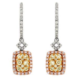 YELLOW&PINK DIAMOND EARRING