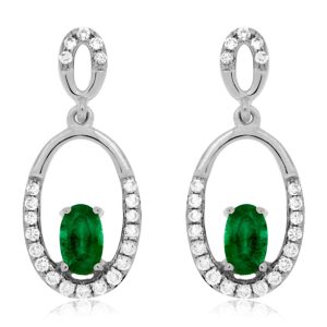 EMERALD & DIAMOND EARRING