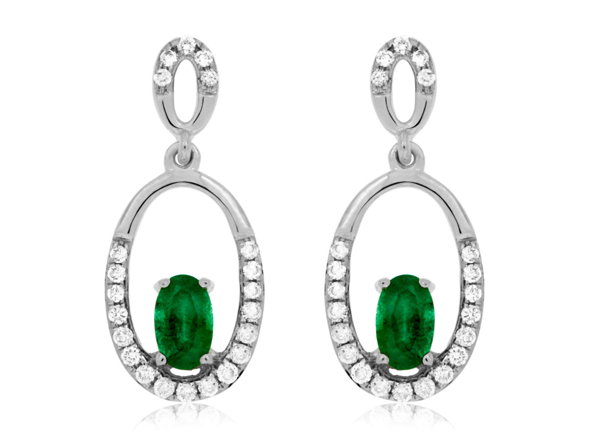 EMERALD & DIAMOND EARRING