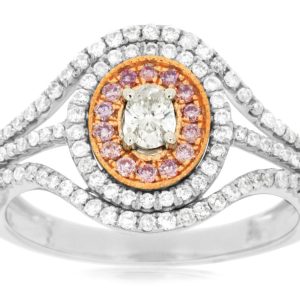 WHITE & PINK DIAMOND RING