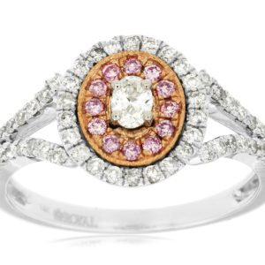 WHITE & PINK DIAMOND RING