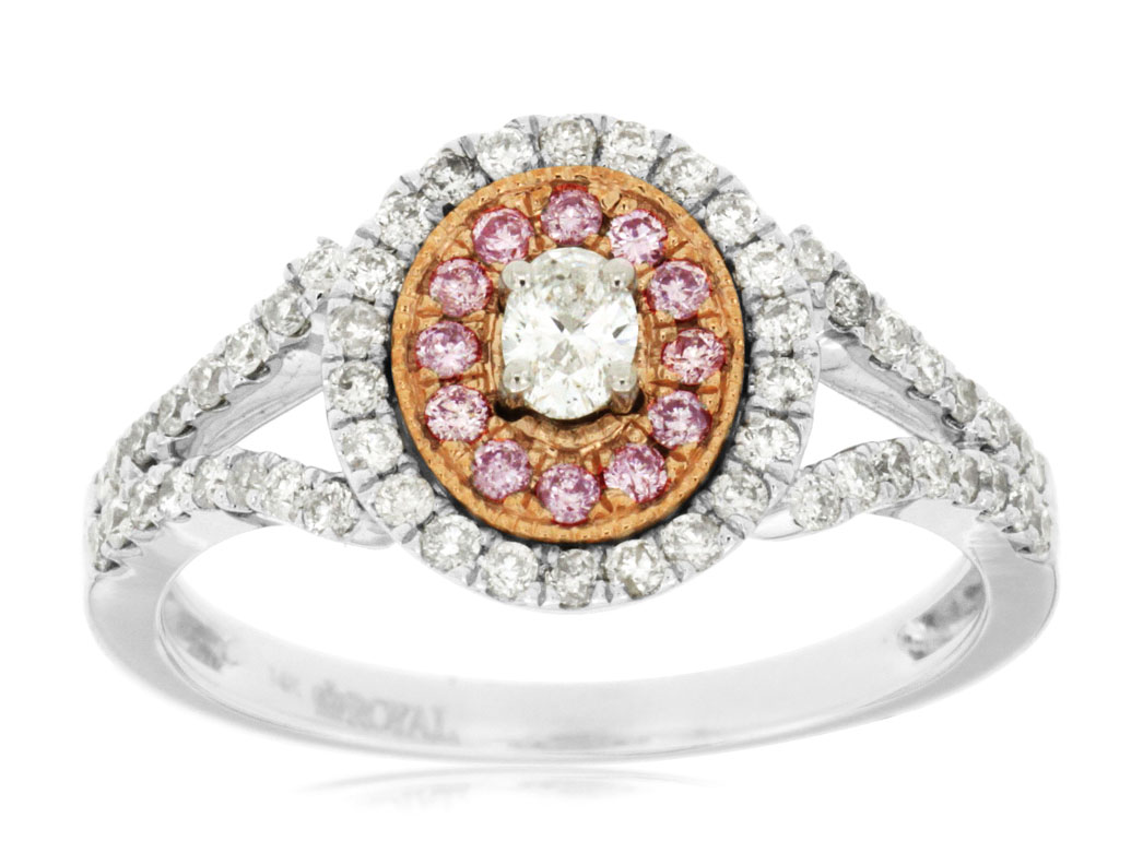 WHITE & PINK DIAMOND RING