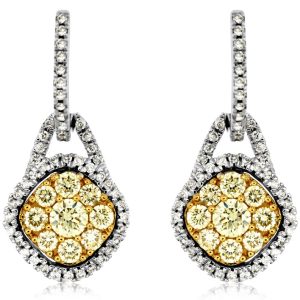 YELLOW DIA & DIAMOND EARRING