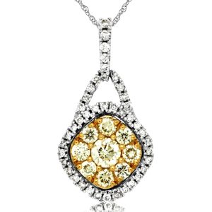 YELLOW DIA & DIAMOND PENDANT