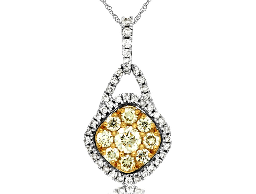 YELLOW DIA & DIAMOND PENDANT