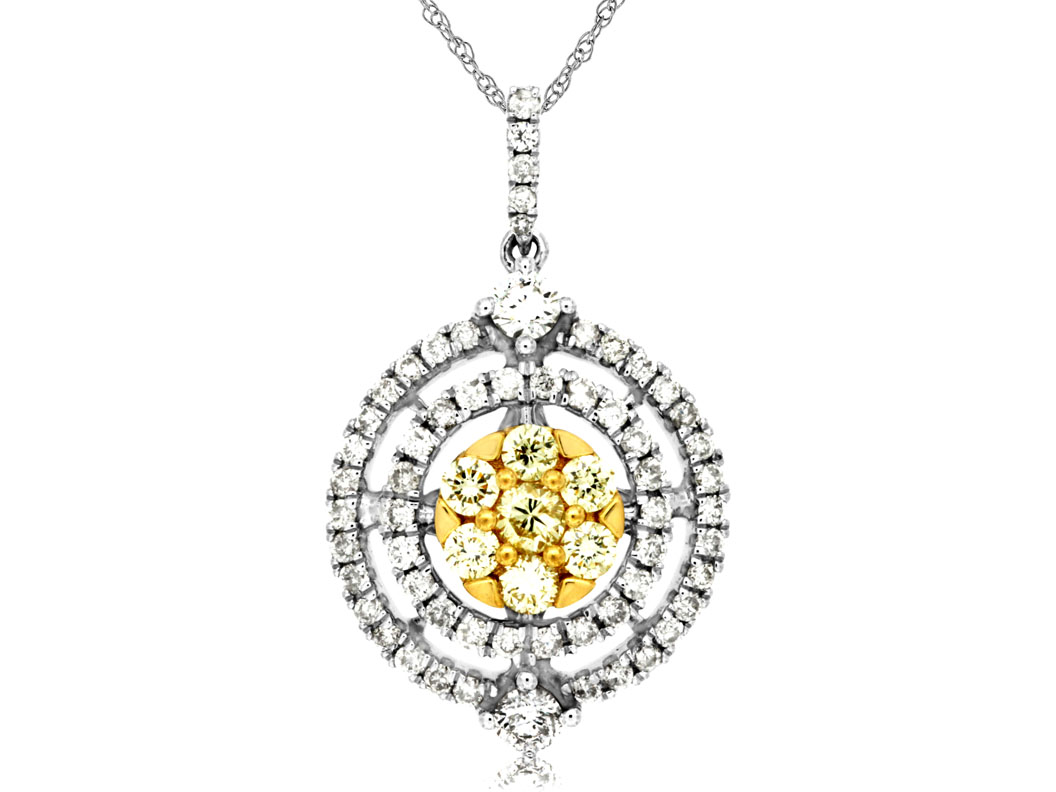 YELLOW DIA & DIAMOND PENDANT
