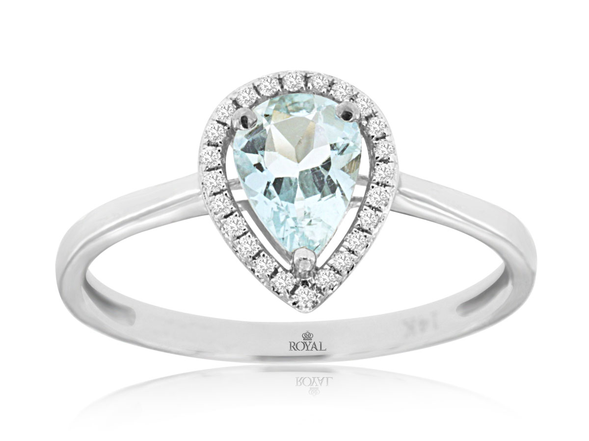 AQUAMARINE & DIAMOND RING