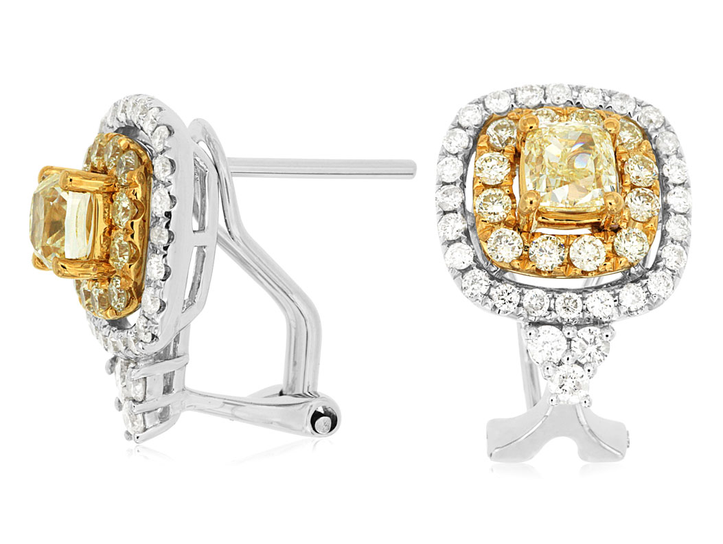 YELLOW DIA & DIAMOND EARRING