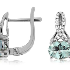 AQUAMARINE & DIAMOND EARRING