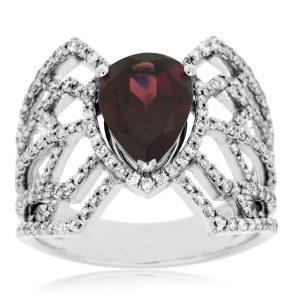 RHODOLITE & DIAMOND RING