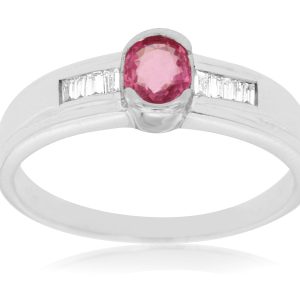 PINK SAPPHIRE & DIAMOND RING