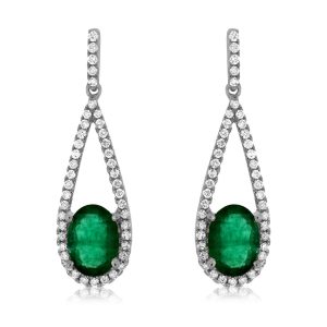 EMERALD & DIAMOND EARRING