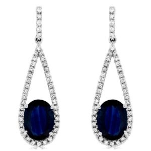 SAPPHIRE & DIAMOND EARRING