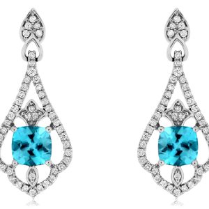 BLUE TOPAZ & DIAMOND EARRING