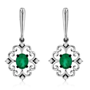 EMERALD & DIAMOND EARRING
