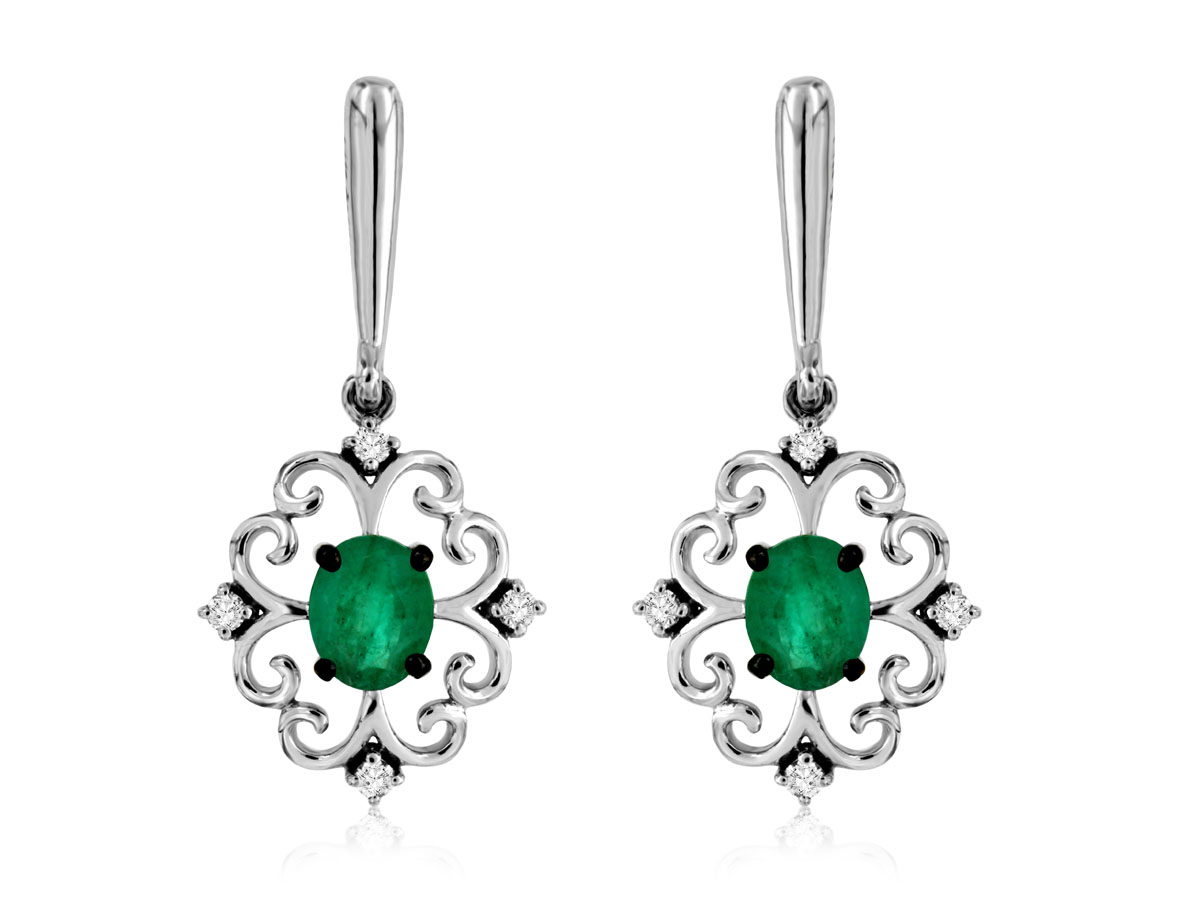 EMERALD & DIAMOND EARRING