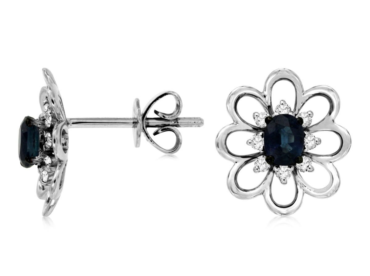 SAPPHIRE & DIAMOND EARRING