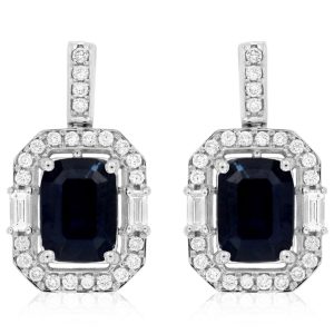 SAPPHIRE & DIAMOND EARRING