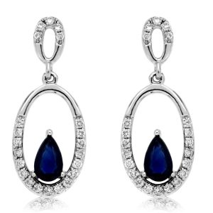 SAPPHIRE & DIAMOND EARRING
