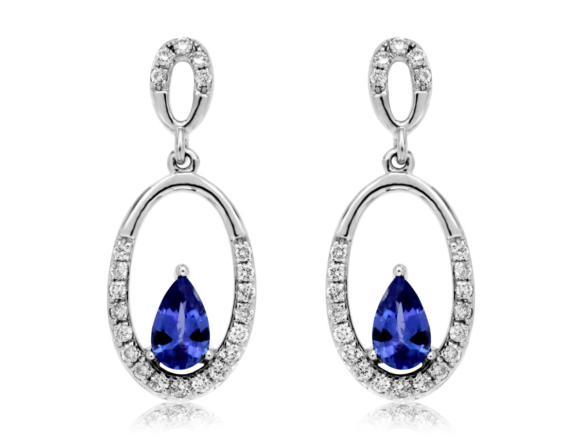 TANZANITE & DIAMOND EARRING