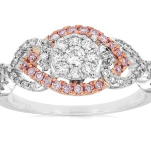 WHITE & PINK DIAMOND RING