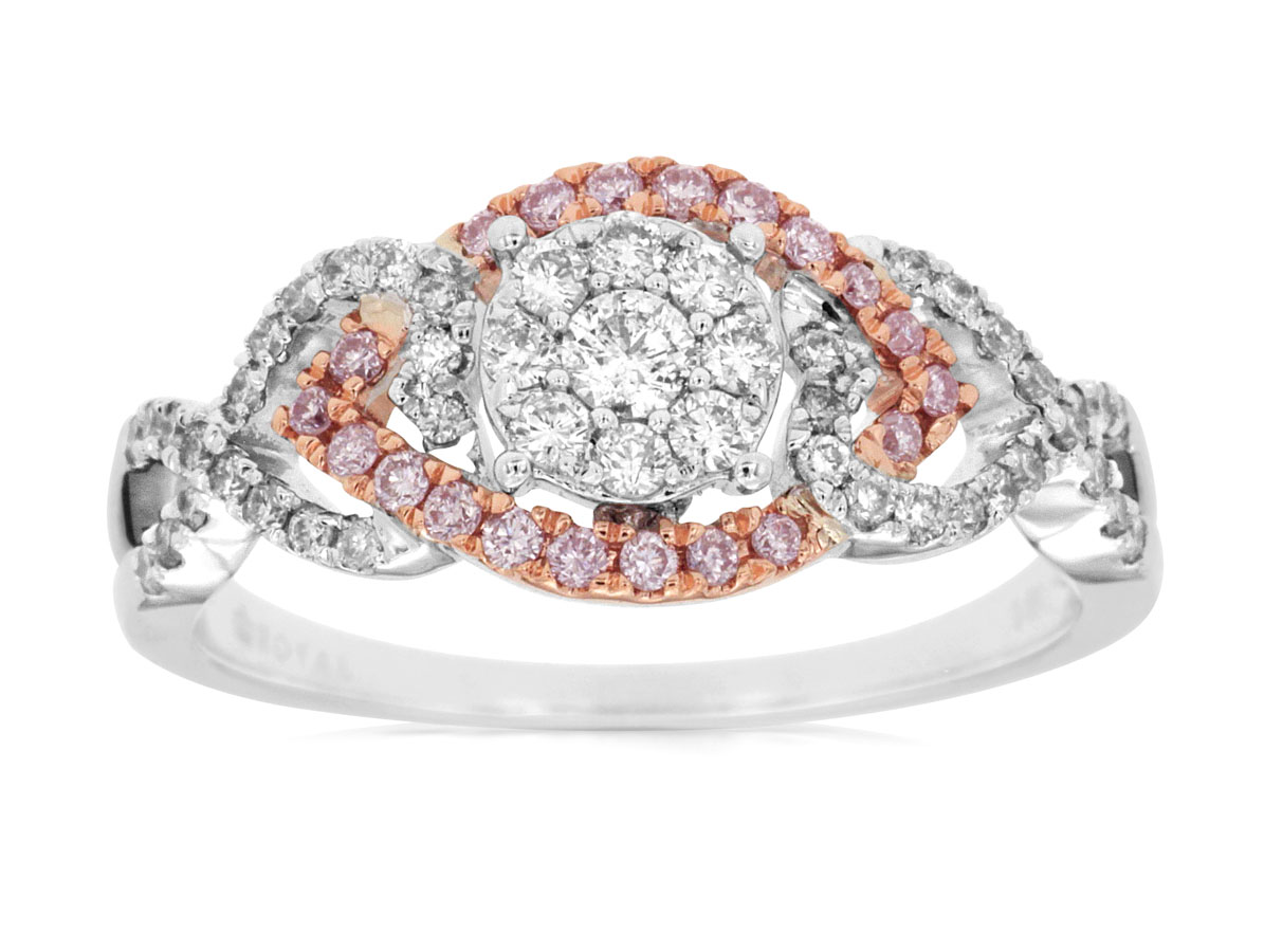 WHITE & PINK DIAMOND RING