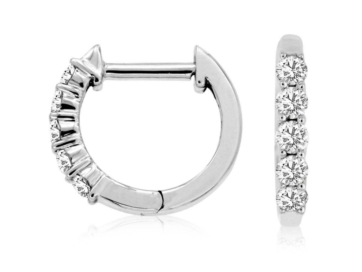 DIAMOND HOOP EARRING 11MM