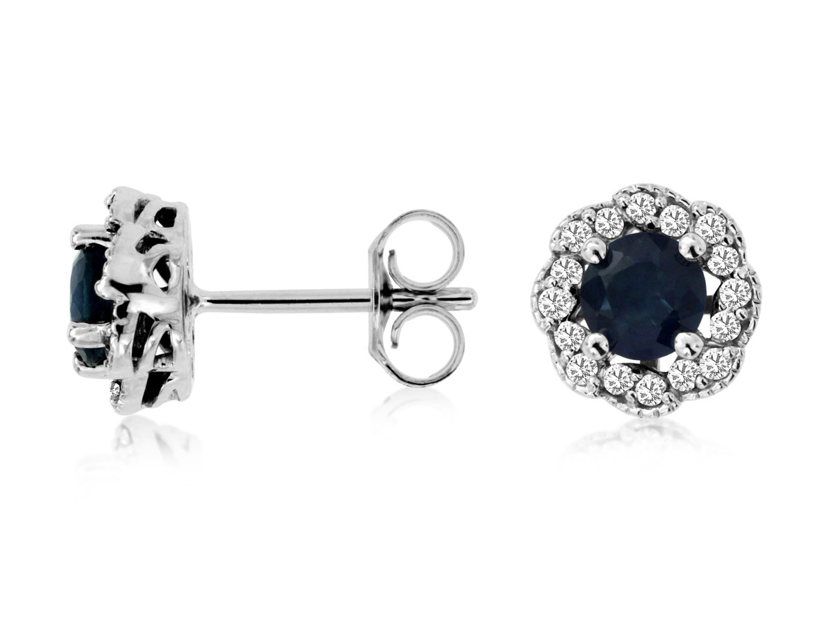 SAPPHIRE & DIAMOND EARRING