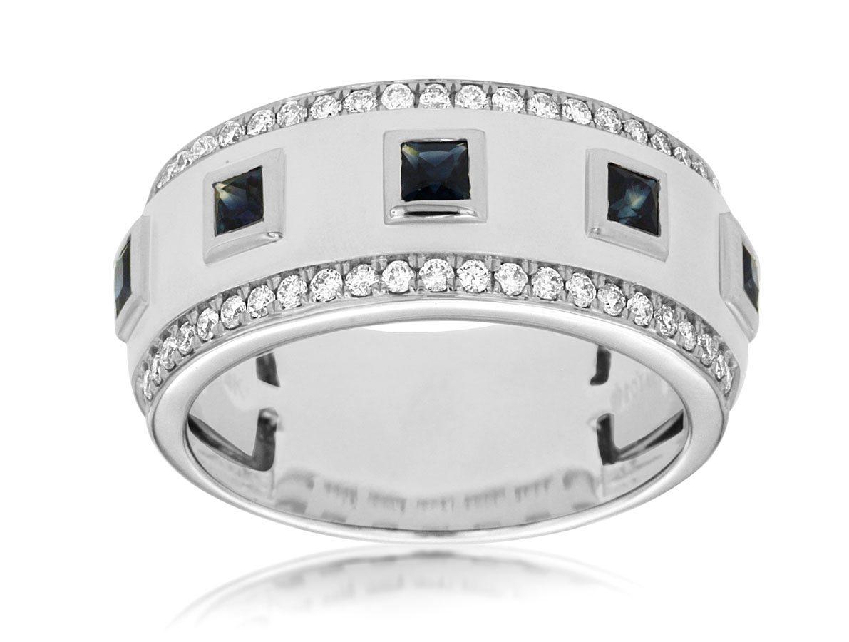 MEN'S DIAMOND SAPPHIRE RING