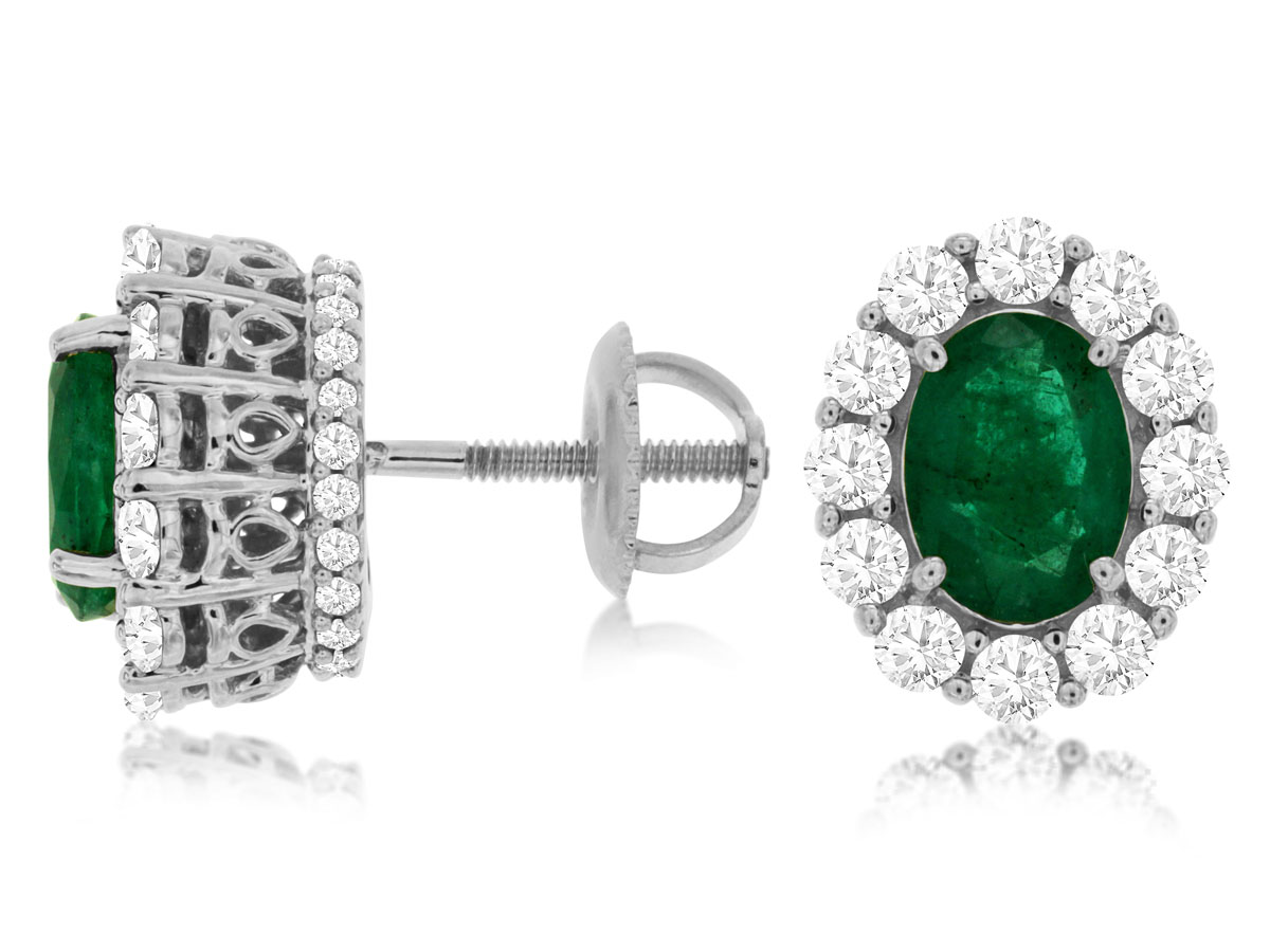 EMERALD & DIAMOND EARRING