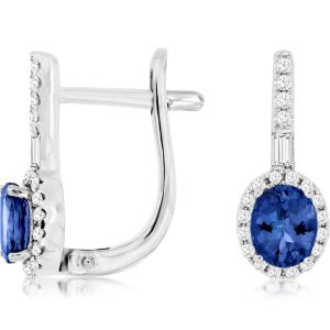 TANZANITE & DIAMOND EARRING