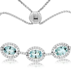 AQUAMARINE & DIAMOND BRACELET
